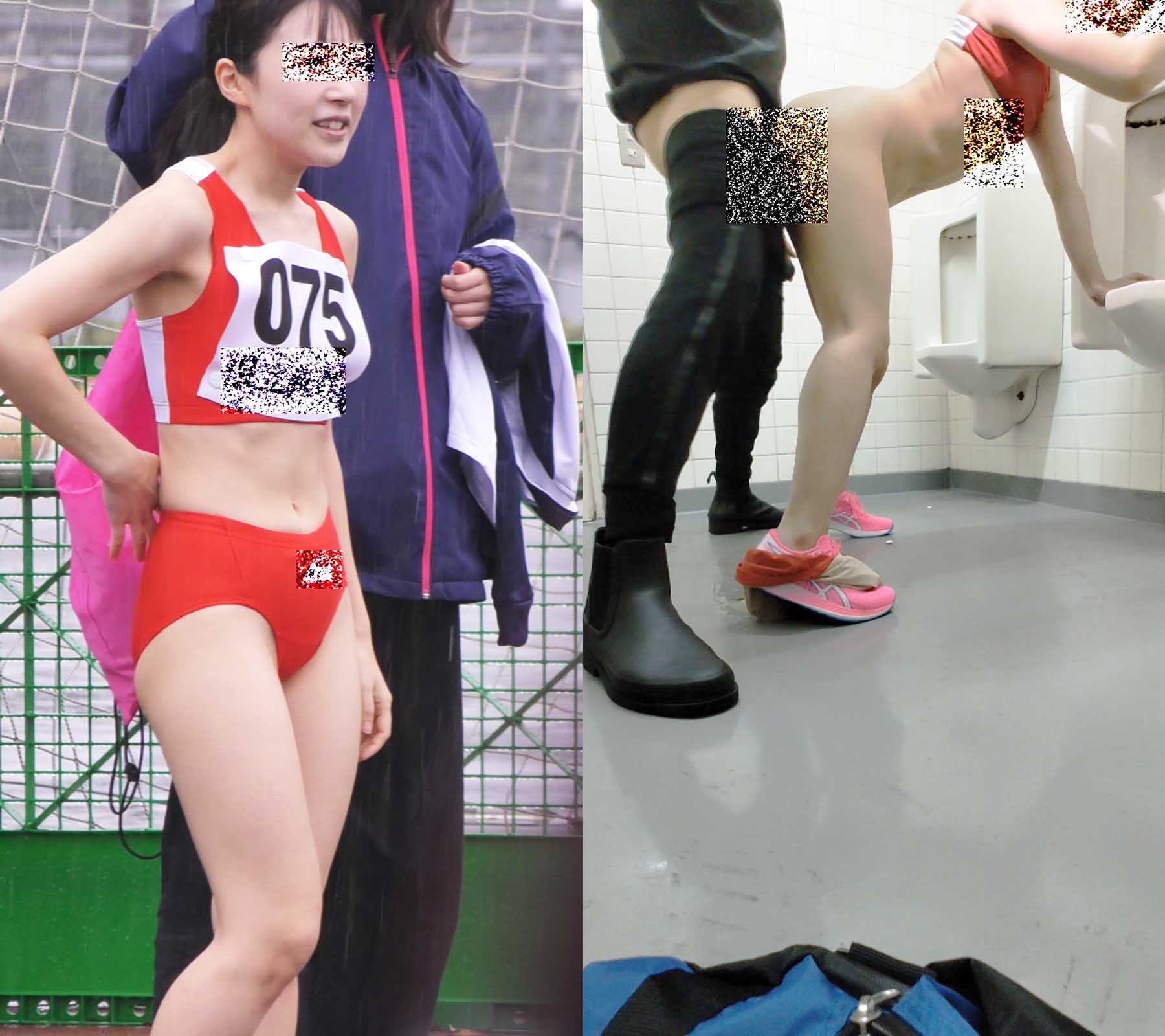 陸上女子チカン① 2022年関東地区予選出場＜競技場男子トイレで過激チカン＞※特典映像有 - JP UPSKIRT CLUB