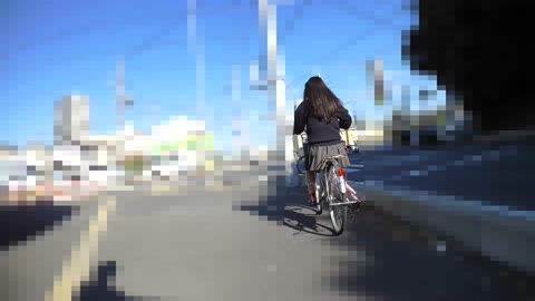 自転車パンチラ
